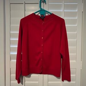 Lands’ End Red Cotton Cardigan Sz XL/18
